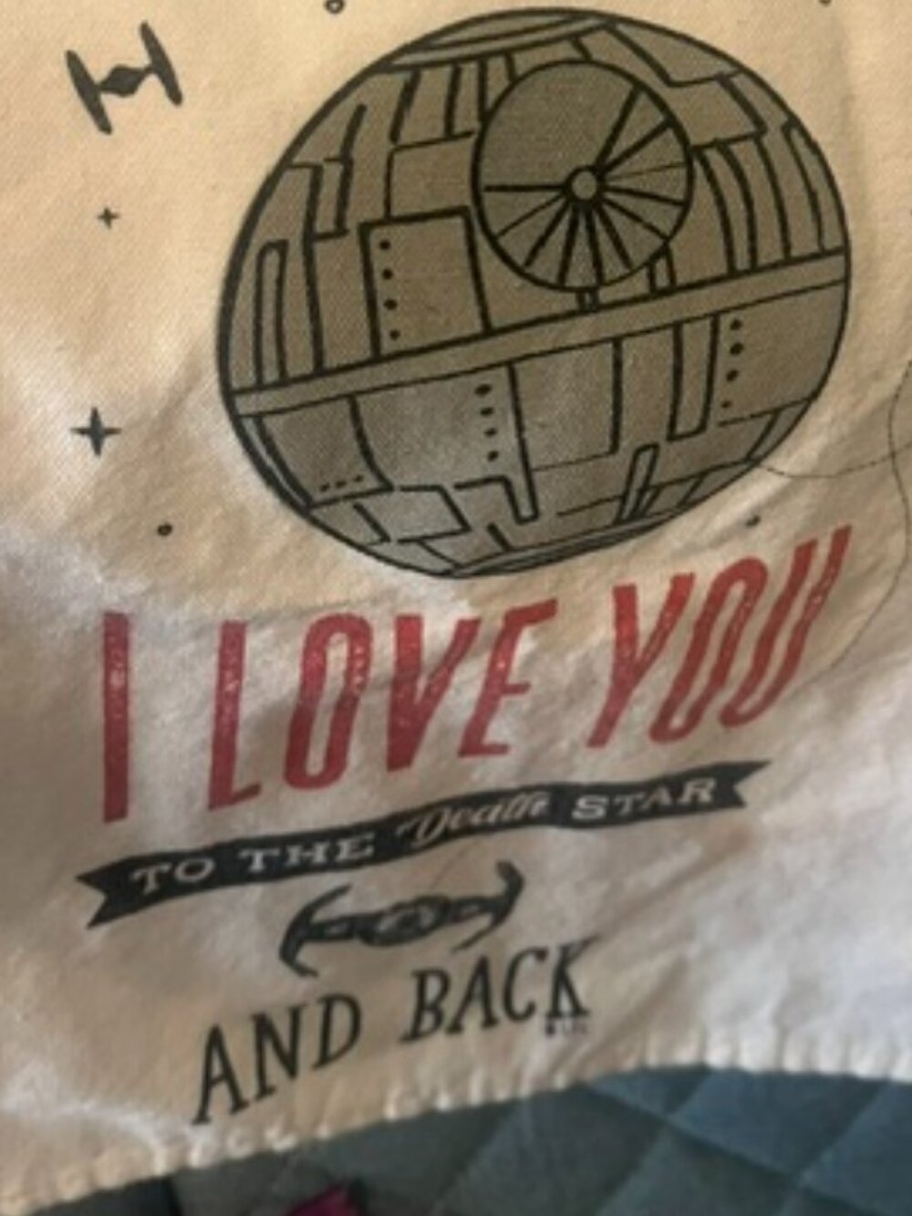 Star Wars Kitchen Tea Towel with "I Love You to The DeathStar & Back"